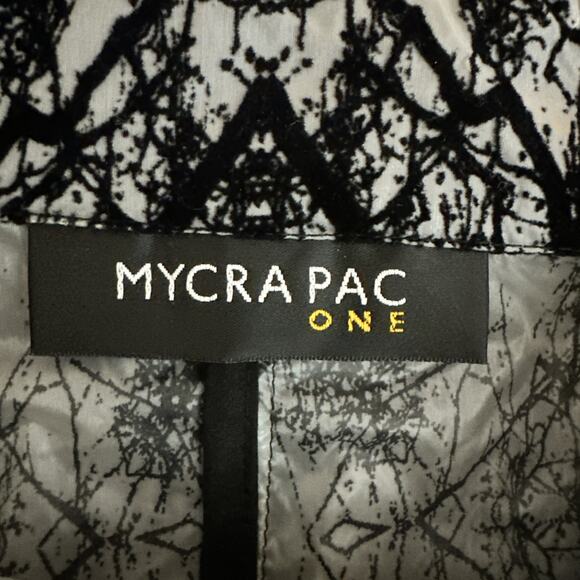 Mycra Pac One Womens Black Velvet Flocked Raincoat Size 0-P/US 6-8 Pockets - Picture 10 of 11